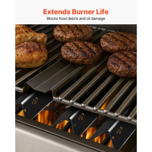 Smaksättningsstänger och värmeavvisare, 44 cm grillreservdel, för Weber Genesis ll 310 315 335 340, E/S 325s, ES/SX 325s, E/S 335, EX/SX/EPX-335 grillar, porslinsemaljerat stål, 8-pack |  EU