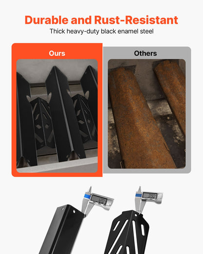 Flavorizer Bars and Heat Deflectors, 17 in Grill Replacement Part, for Weber Genesis ll 310 315 335 340, E/S 325s, ES/SX 325s, E/S 335, EX/SX/EPX-335 Grills, Porcelain-enameled Steel, 8 Pack