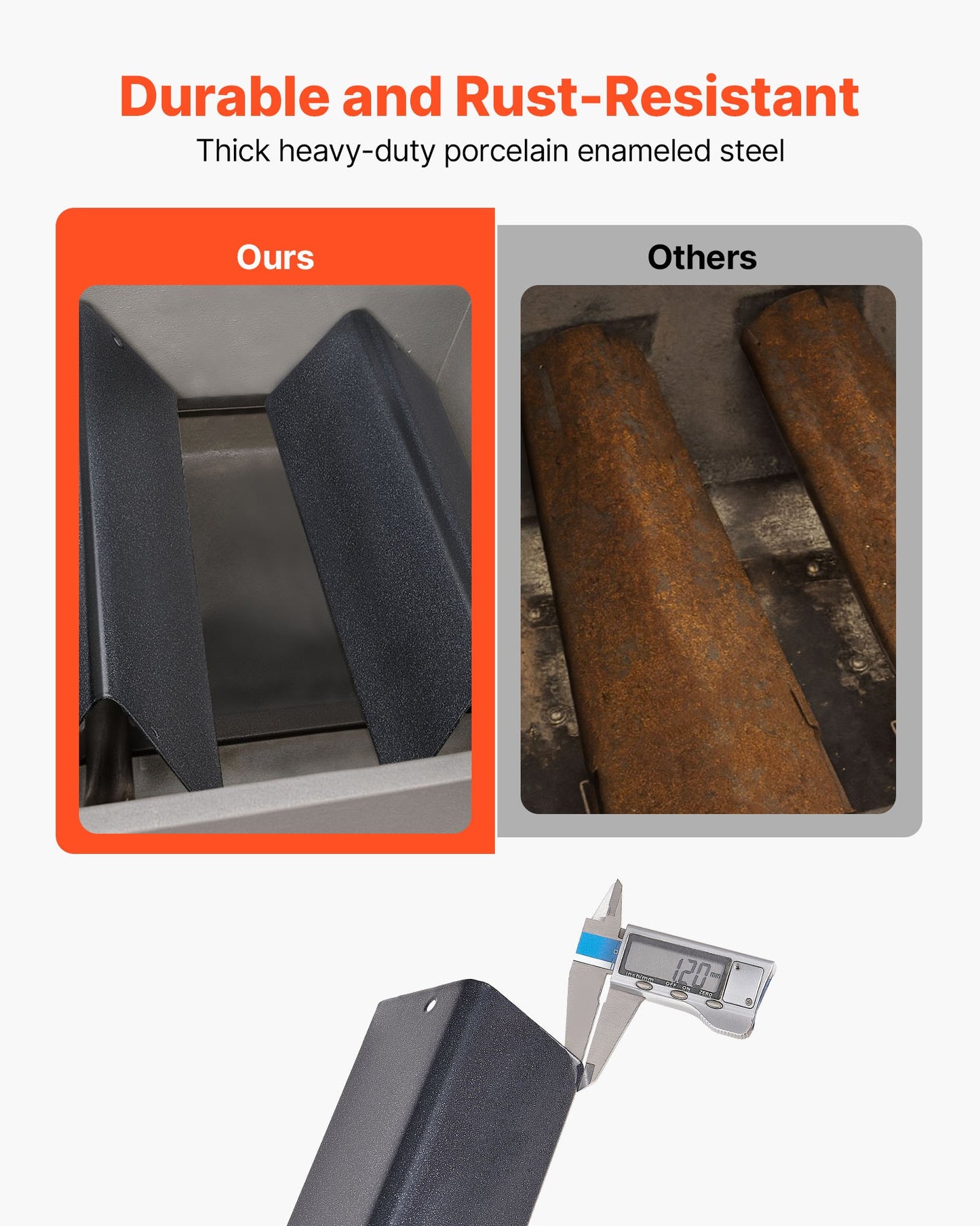 Flavorizer Bars, 15 in Grill Replacement Part, for Weber Spirit I & II 200 Series Grills, Including Spirit ll E-210, ll E-220, ll S-210, E-210, S-210, Porcelain-enameled Steel Heat Plate, 3 Pack