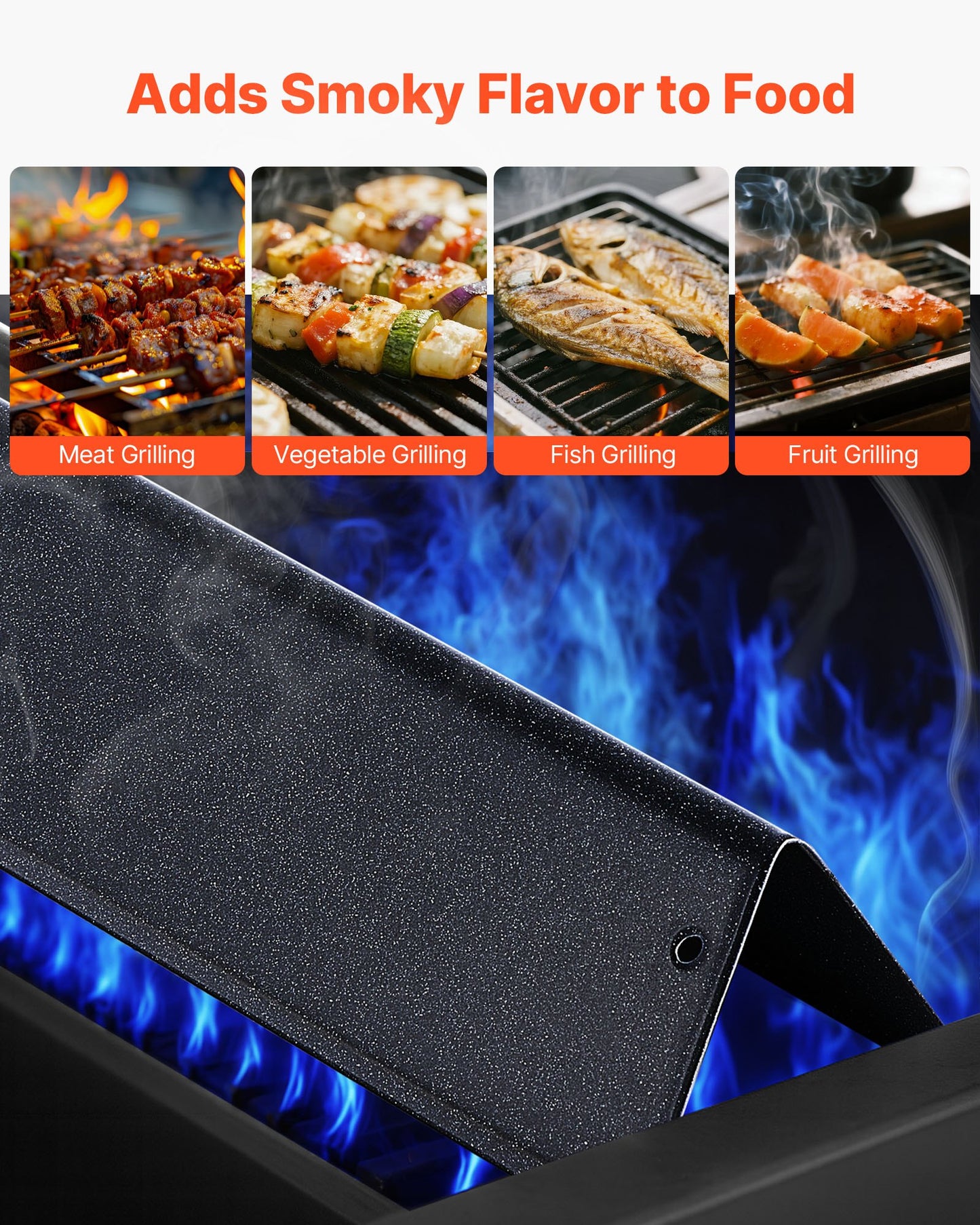 Flavorizer Bars, 15 in Grill Replacement Part, for Weber Spirit I & II 200 Series Grills, Including Spirit ll E-210, ll E-220, ll S-210, E-210, S-210, Porcelain-enameled Steel Heat Plate, 3 Pack
