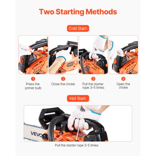 25cc bensindriven motorsåg 1,02 hk bensindriven 12 tums motorsåg för träkapning