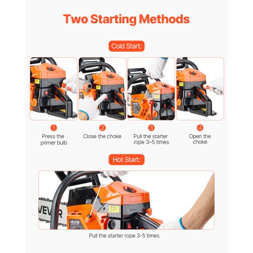 52cc bensindriven motorsåg 2,4 hk bensindriven 18 tums motorsåg för träkapning