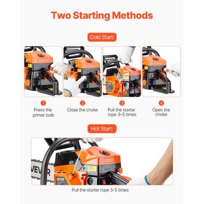 58cc bensindriven motorsåg 2,7 hk bensindriven 20 tums motorsåg för träkapning