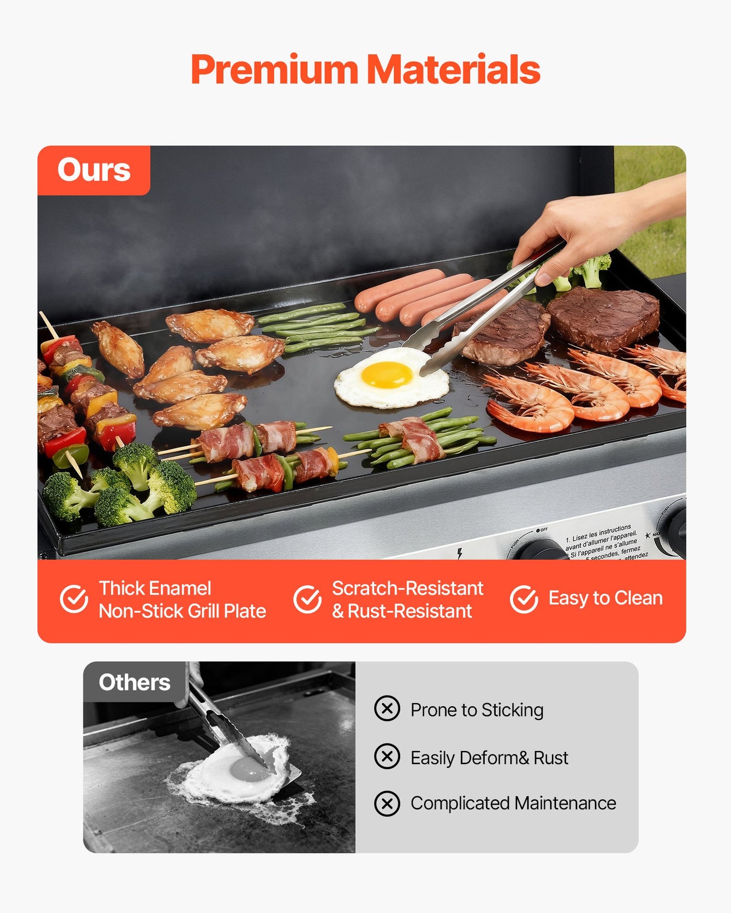 Gas Griddle, 4-Burner Flat Top Grill, 29 inch Grill Plate Propane Griddle with Wheels, Lid, 28000 BTU Outdoor Flat Top Grills for Pan-Frying, Grilling, Stir-Frying, & BBQ, Pulse Ignition