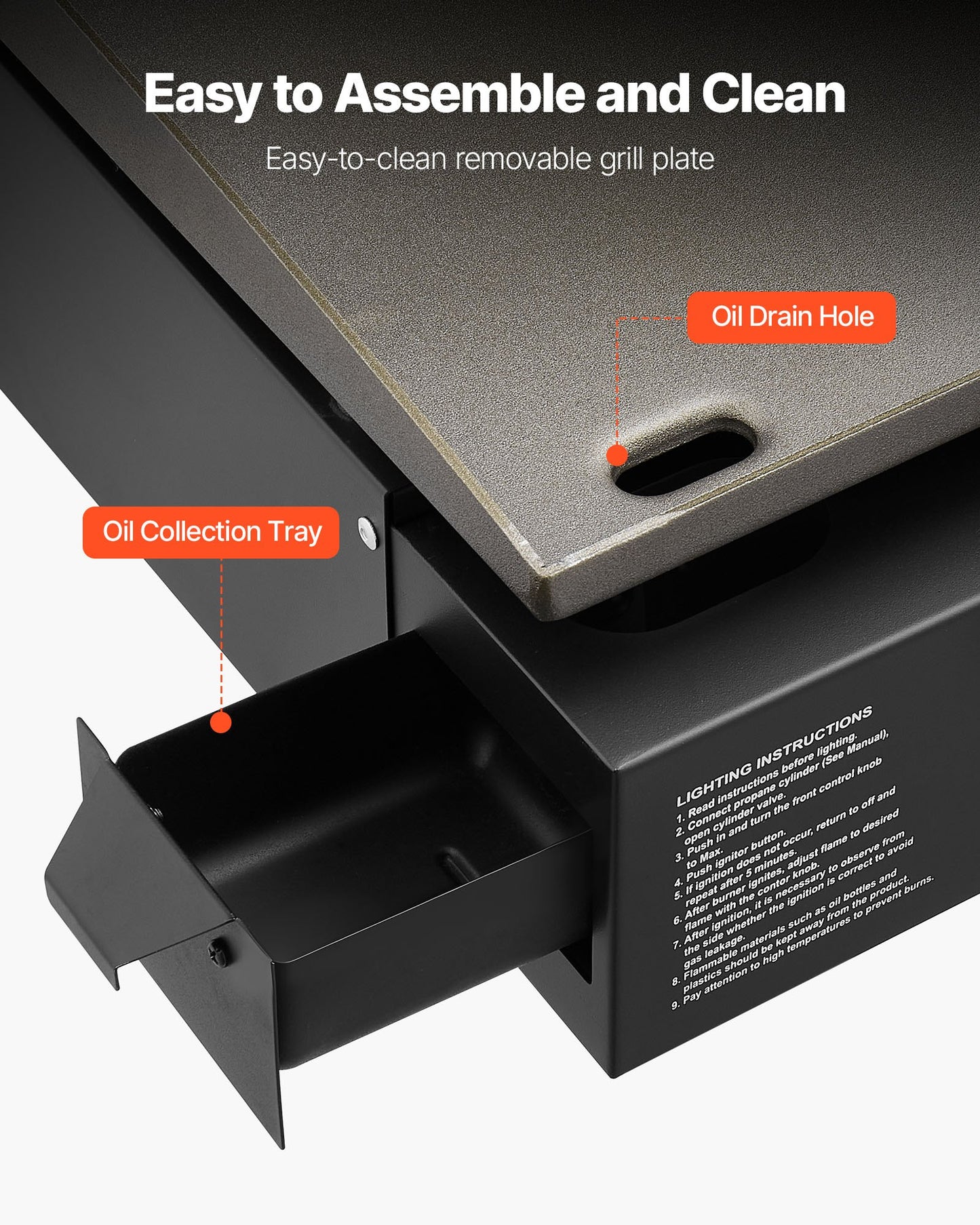 Gas Griddle, 2 Burner Tabletop Griddle, 22 inch Portable Griddles Propane with Lid, Oil Drain Hole & Oil Collection Tray, 2 x 11000BTU Camping Flat Top Grill for Outdoor Cooking, Tailgating