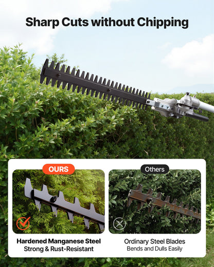 Gas Hedge Trimmer, 2 Cycle Gas Power Handheld Hedge Trimmer, 4-in-1 26cc Weed Eater with Protective Gear Set, Includes Hedge and String Trimmer, Edger, Brush Cutter, for Trimming Shrubs & Bushes