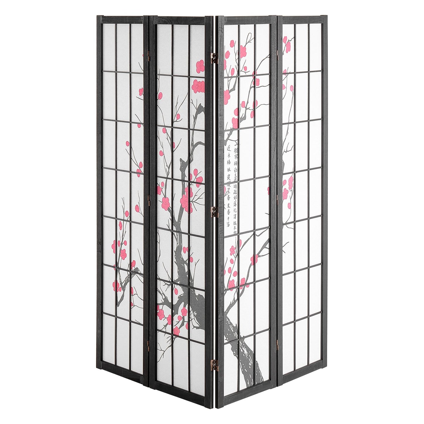 Room Divider, 4 Panel Japanese Room Divider Screen, Wood Folding Privacy Screen Indoor, Japanese Partition Portable Decoration Dividers, for Room Separation Home Office Restaurant & Bedroom