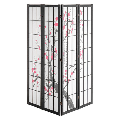Room Divider, 4 Panel Japanese Room Divider Screen, Wood Folding Privacy Screen Indoor, Japanese Partition Portable Decoration Dividers, for Room Separation Home Office Restaurant & Bedroom