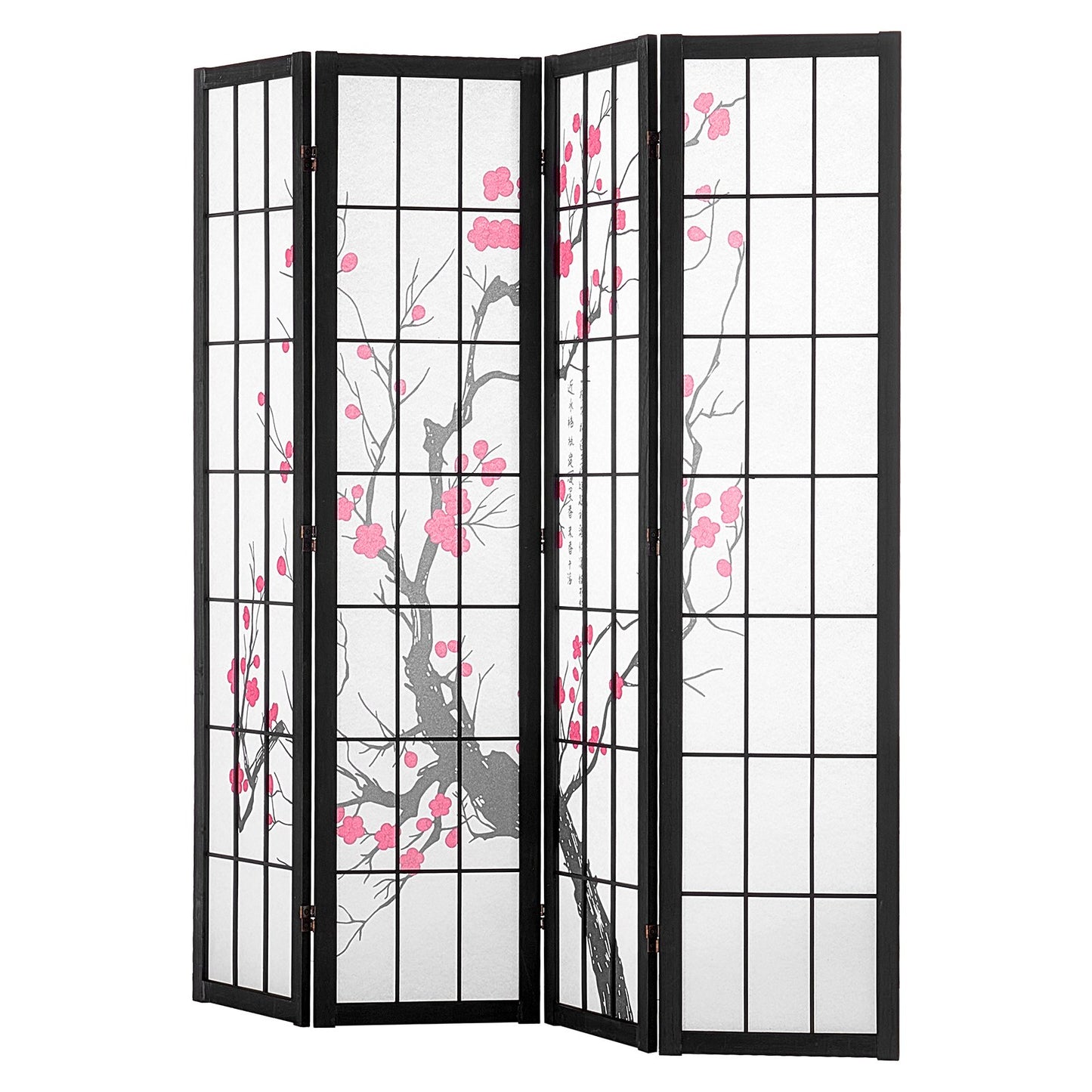 Room Divider, 4 Panel Japanese Room Divider Screen, Wood Folding Privacy Screen Indoor, Japanese Partition Portable Decoration Dividers, for Room Separation Home Office Restaurant & Bedroom