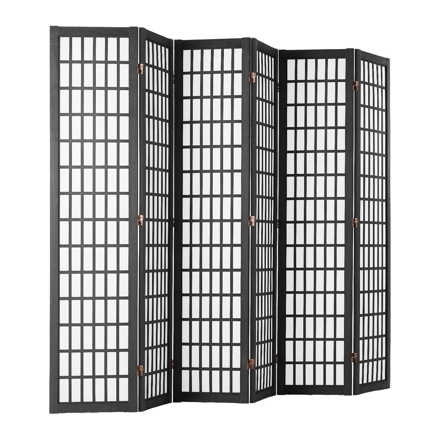 Room Divider, 6 Panel Japanese Room Divider, Folding Privacy Screen Indoor, Portable Partition Dividers and Decoration Screens, for Room Separation, Home, Office, Restaurant & Bedroom (Black)