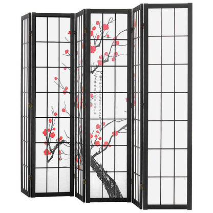 Room Divider Japansk Room Screen Divider 6 Panel för rumsseparering
