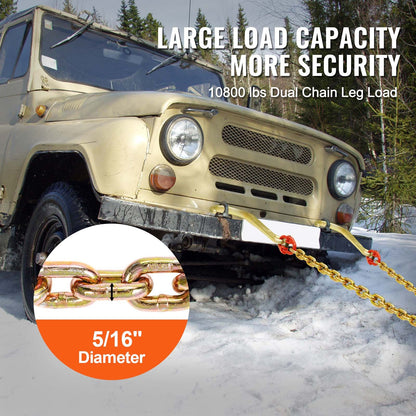 5/16" x 2' G80 Dragkedja J Krok V-kedja Träns Grab Hook Wrecker 10800 lbs