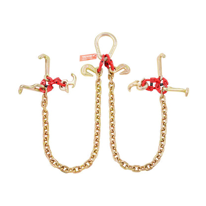 5/16" x 3' G80 Pulley V-chain Bridle RTJ &amp; Grab Hooks Wrecker 10800 lbs