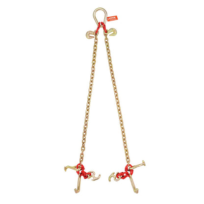 5/16" x 3' G80 Pulley V-chain Bridle RTJ &amp; Grab Hooks Wrecker 10800 lbs