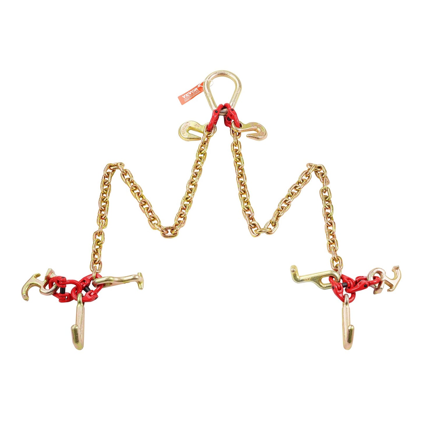 5/16" x 3' G80 Pulley V-chain Bridle RTJ &amp; Grab Hooks Wrecker 10800 lbs