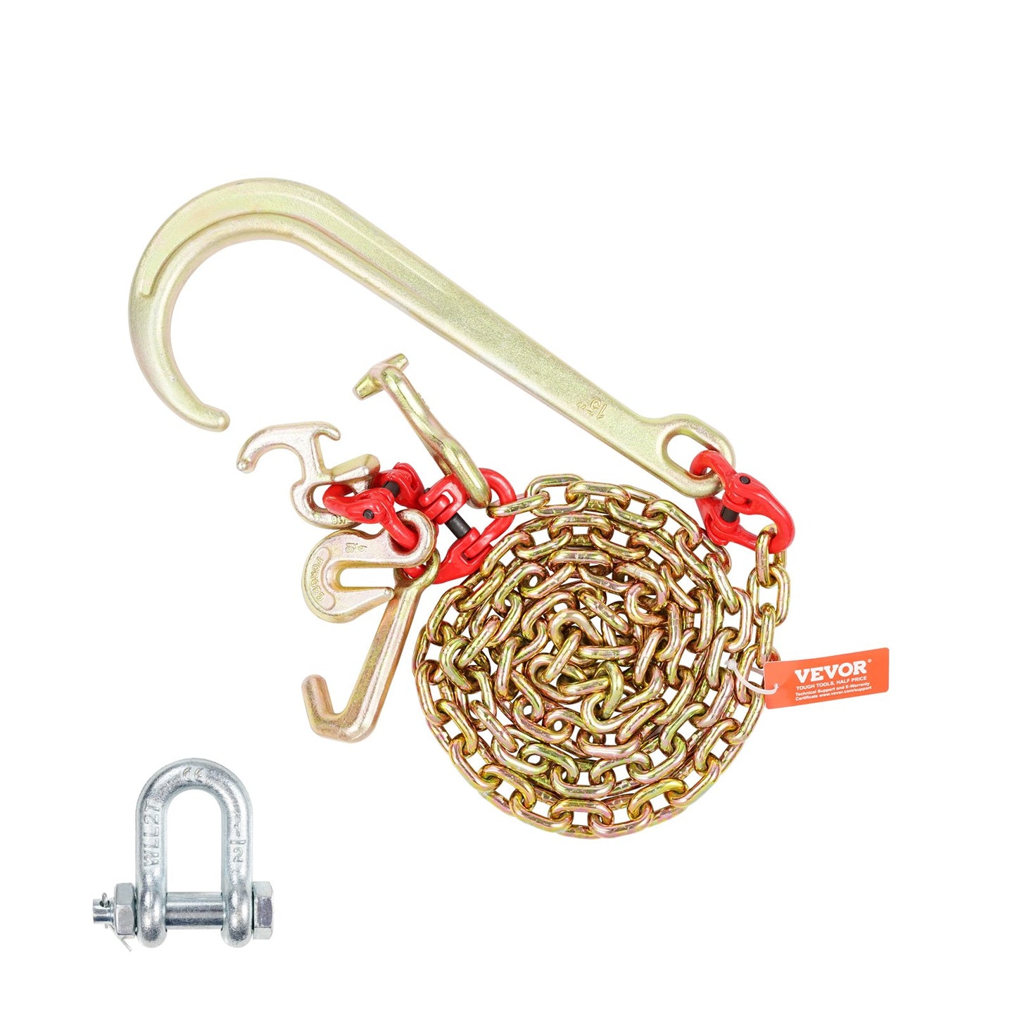 5/16"x6" G80 Zipper 15" J Hook Long Shank RTJ &amp; Grab Hooks Wrecker Tie