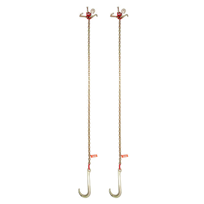 2PCS 5/16"x6' G80 Zipper 15" J Hook Long Shank RTJ &amp; Grab Hooks Wrecker