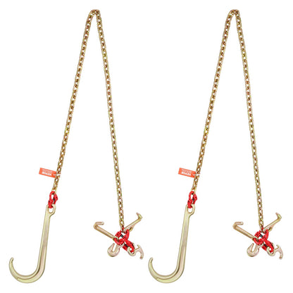 2PCS 5/16"x6' G80 Zipper 15" J Hook Long Shank RTJ &amp; Grab Hooks Wrecker