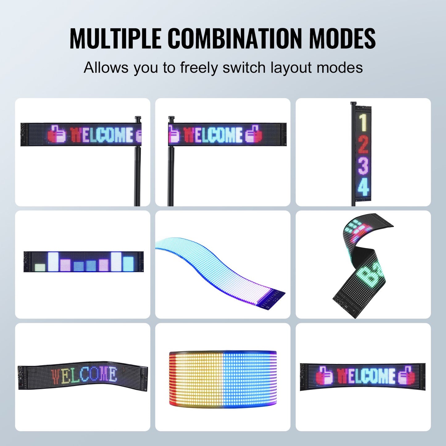 68x12cm Programmable LED Sign Scrolling Display Board P6 Full Color