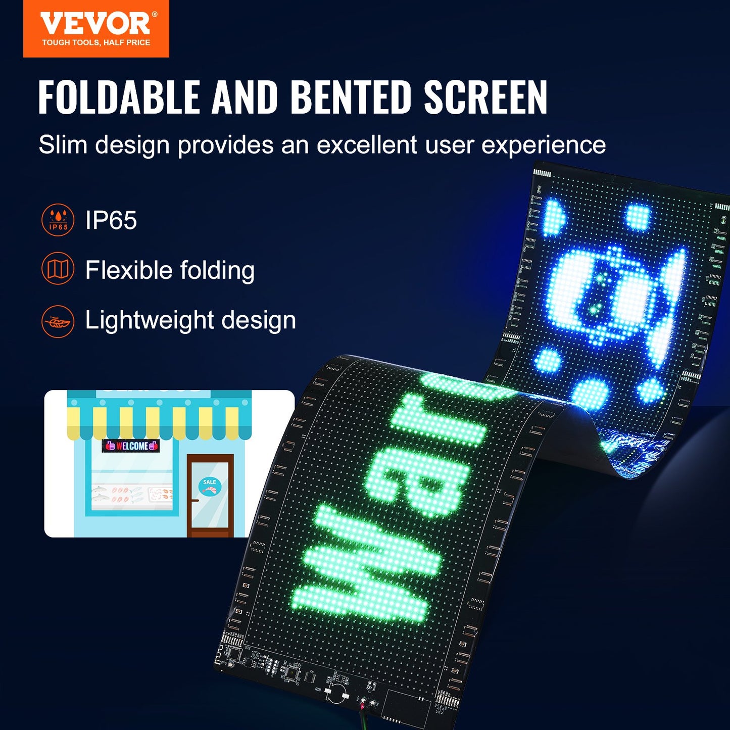 83.5x20cm Programmable LED Sign Scrolling Display Board P5 Full Color