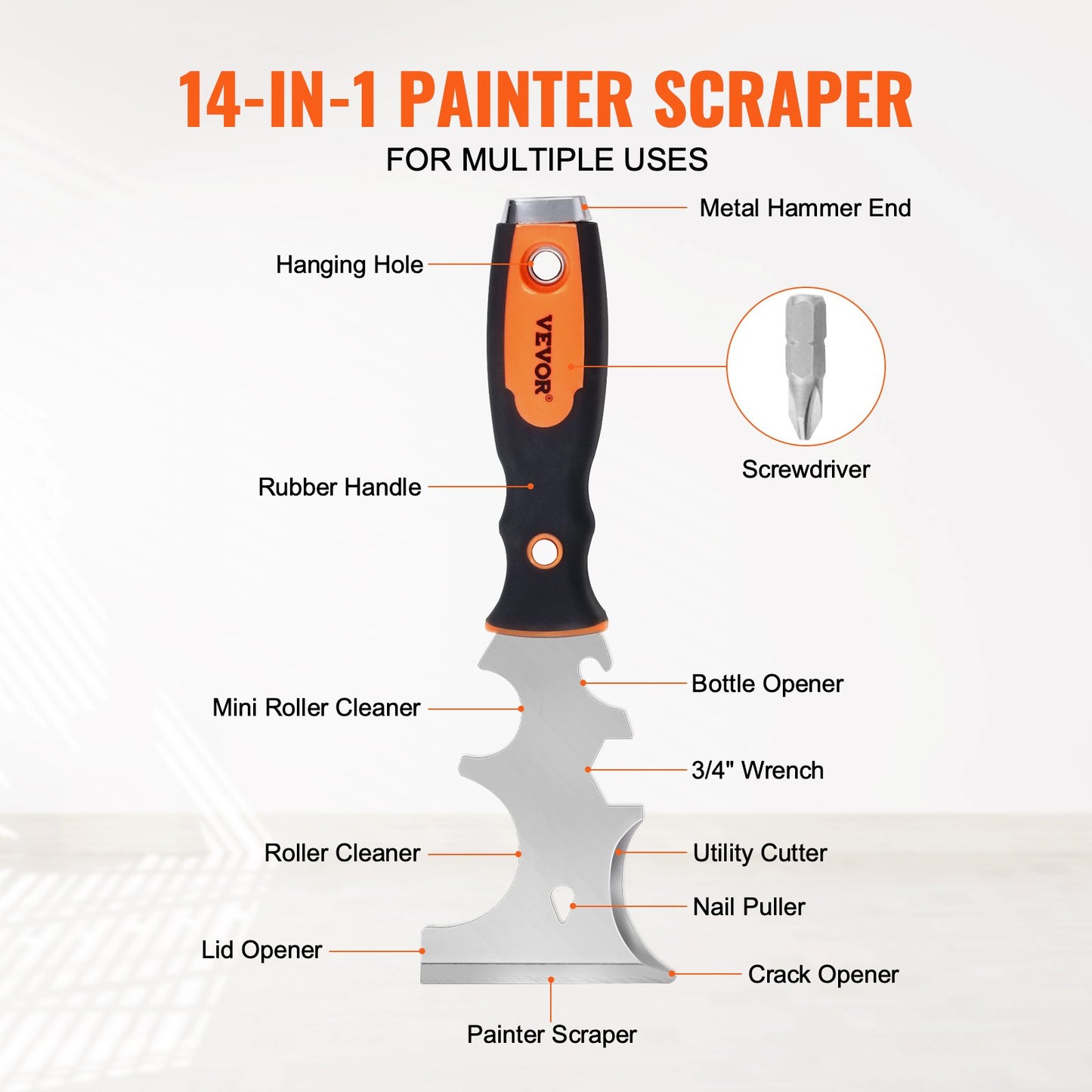 Drywall Knife Set, 6 PCS Drywall Tools Includes 3" Painter Scraper, Two Putty Knives, Two Taping Knives and 12" Mud Pan, Stainless Steel Spackle Tool, Drywall Finishing Tools for Home