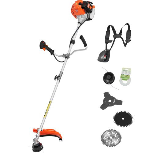 String Trimmer, 42.7CC 2-Stroke, Gas Powered Weed Wacker, 16.9" Cordless Grass Trimmer, Multi-Functional Lawn Edger with Shoulder Strap & 3T Blade, Weed Eater for Quick Grass Cleaning