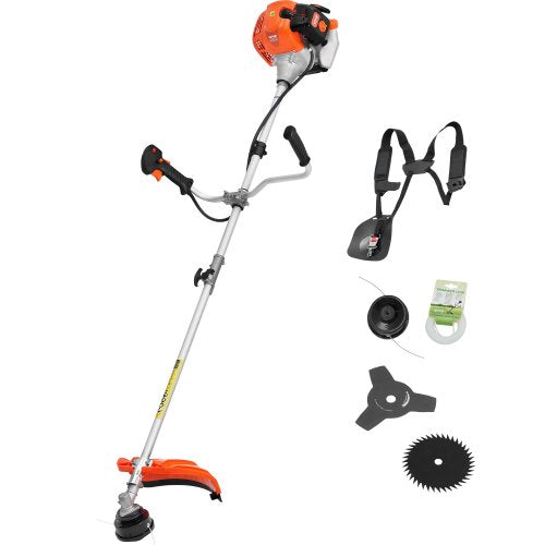 String Trimmer, 51.7CC 2-Stroke, Gas Powered Weed Wacker, 16.9" Cordless Grass Trimmer, Multi-Functional Lawn Edger with Shoulder Strap & 3T Blade, Weed Eater for Quick Grass Cleaning