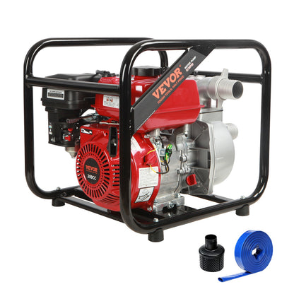 Bensinmotor Vattenpump Gasdriven vattenöverföringspump 2" 7HP 4-takt