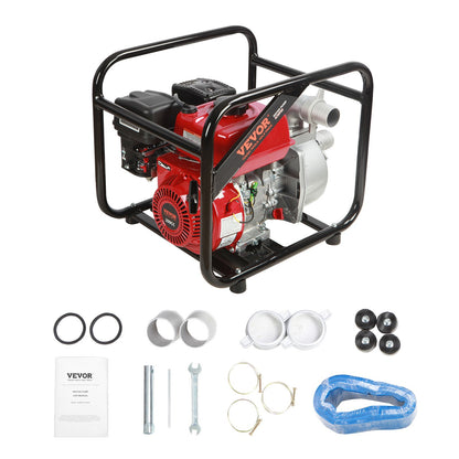 Bensinmotor Vattenpump Gasdriven vattenöverföringspump 2" 7HP 4-takt