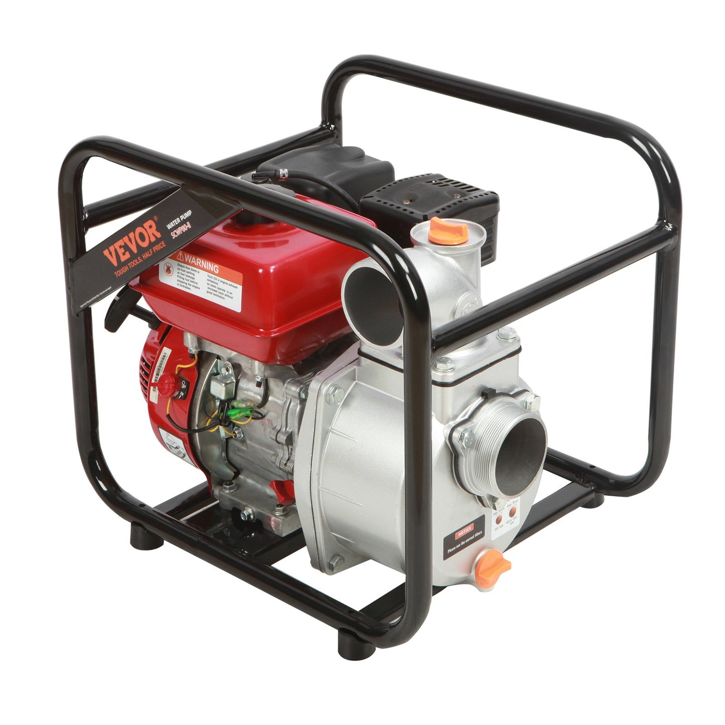 Bensinmotor vattenpump, 3-tum, 7HP 265 GPM, 142ft lyft, 22ft sug, 4-takts gasdriven sopvattenöverföringspump Bärbar högtrycksslang med 25ft slang för bevattningspool, EPA-certifierad