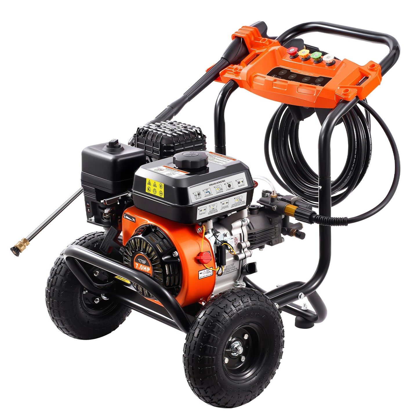 Gastryckstvätt 3500 PSI 10L/min 2,6 GPM med 5 munstycken för bilar