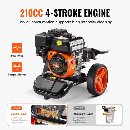 Gastryckstvätt 3950 PSI 10L/min 2,6 GPM med 5 munstycken för bilar