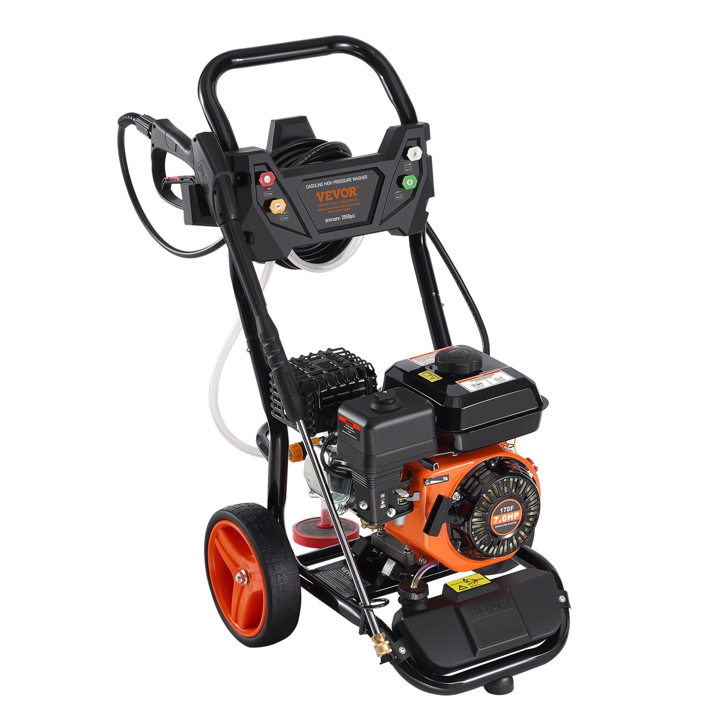 Gastryckstvätt 3950 PSI 10L/min 2,6 GPM med 5 munstycken för bilar