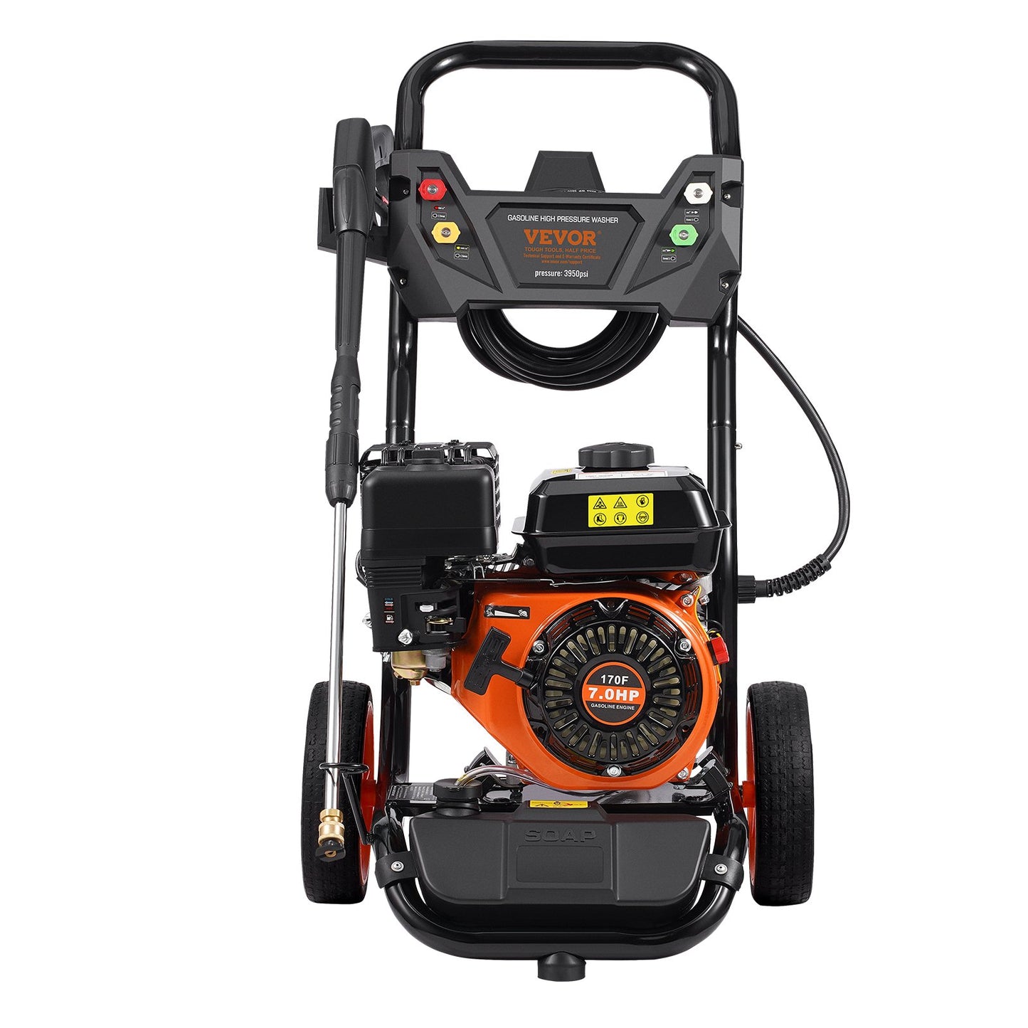 Gastryckstvätt 3950 PSI 10L/min 2,6 GPM med 5 munstycken för bilar