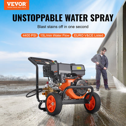 Gastryckstvätt 4400 PSI 15L/min 2,6 GPM med 5 munstycken för bilar