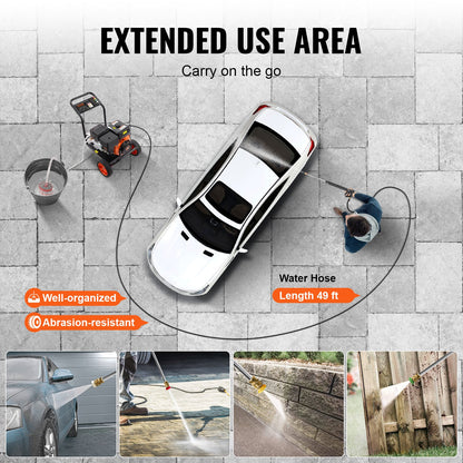 Gastryckstvätt 4400 PSI 15L/min 2,6 GPM med 5 munstycken för bilar