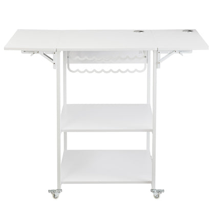 Wärmepressentisch, 3-stufiger beweglicher Wärmepressenständer, faltbar mit Rädern, weiß