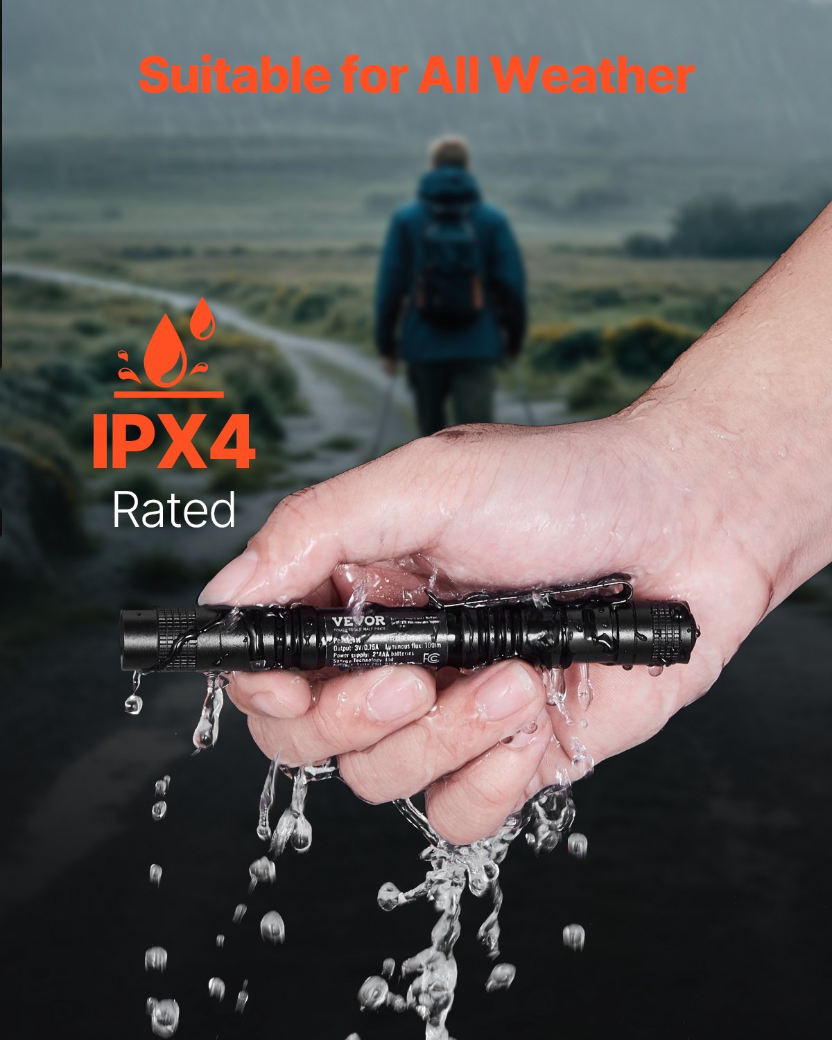 Pen Light, 2-Pack 100 Lumens Pocket Flashlight with Clip, IPX4 Waterproof Portable Penlight, Compact and Lightweight for Tight Spaces, Work, Inspection, Emergency, Mechanics, Outdoor Use