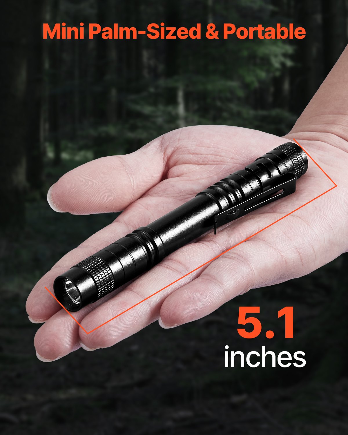 Pen Light, 2-Pack 100 Lumens Pocket Flashlight with Clip, IPX4 Waterproof Portable Penlight, Compact and Lightweight for Tight Spaces, Work, Inspection, Emergency, Mechanics, Outdoor Use