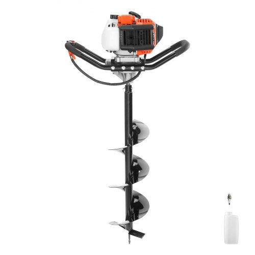 Post Hole Digger, 43cc 1250W Auger Post Hole digger, Gas Powered Earth Digger with 8" Earth Auger Drill Bit, 30 inch Long Alloy Steel Auger, for Farmland, Garden and Plant, EPA certification