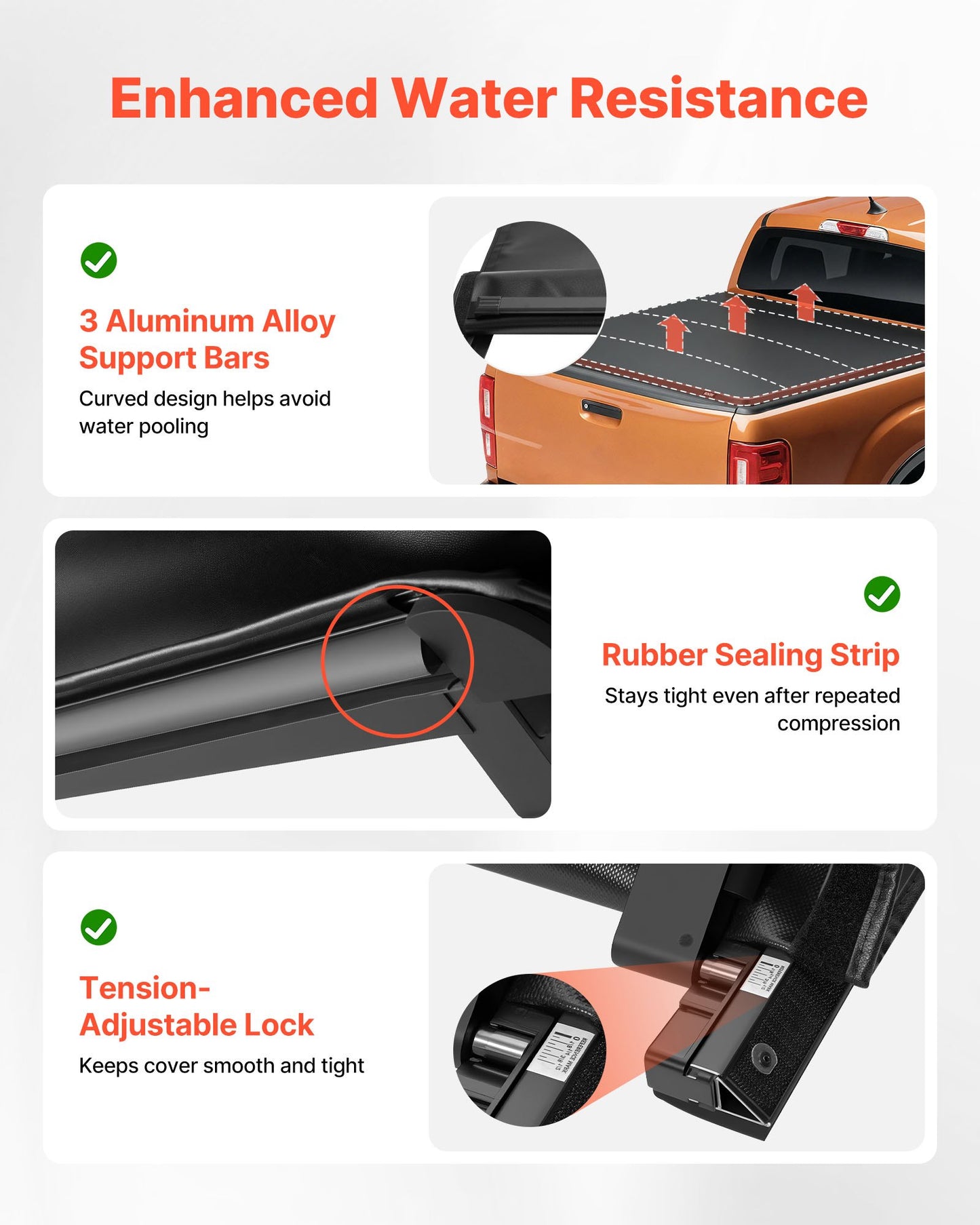 Soft Roll-Up Truck Bed Tonneau Cover, Compatible with 2014-2025 Chevy Silverado/GMC Sierra 1500 & 2014-2019 2500 3500 HD, Fits 6.5 ft (6 ft 7 in/79 in) Bed, PVC Tonneau Cover with Aluminum Bars
