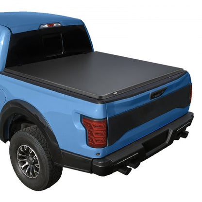Soft Roll-Up Truck Bed Tonneau Cover, Compatible with 2015-2025 Ford F150 Styleside/Fleetside (Not Fit Flareside/Stepside), Fit 6.5 ft (6 ft 7 in/79 in) Bed, PVC Tonneau Cover with Aluminum Bars
