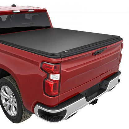 Soft Roll-Up Truck Bed Tonneau Cover, Compatible with 2019-2025 Chevy Silverado/GMC Sierra 1500 New Body, Fits 5.8 ft (5 ft 9 in/69.3 in) Bed, PVC Tonneau Cover with Aluminum Alloy Support Bars