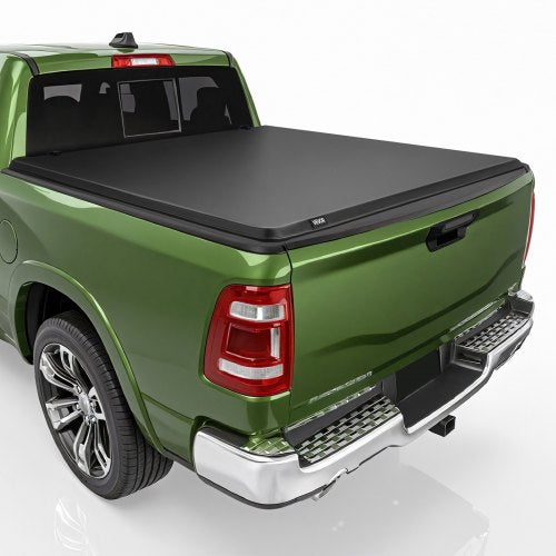 Soft Roll-Up Truck Bed Tonneau Cover, Compatible with 2019-2025 Ram 1500 New Body, Fits 5.7 ft (5 ft 7 in/67 in) Bed Without Rambox or Split Tailgate, PVC Tonneau Cover with Aluminum Alloy Bars