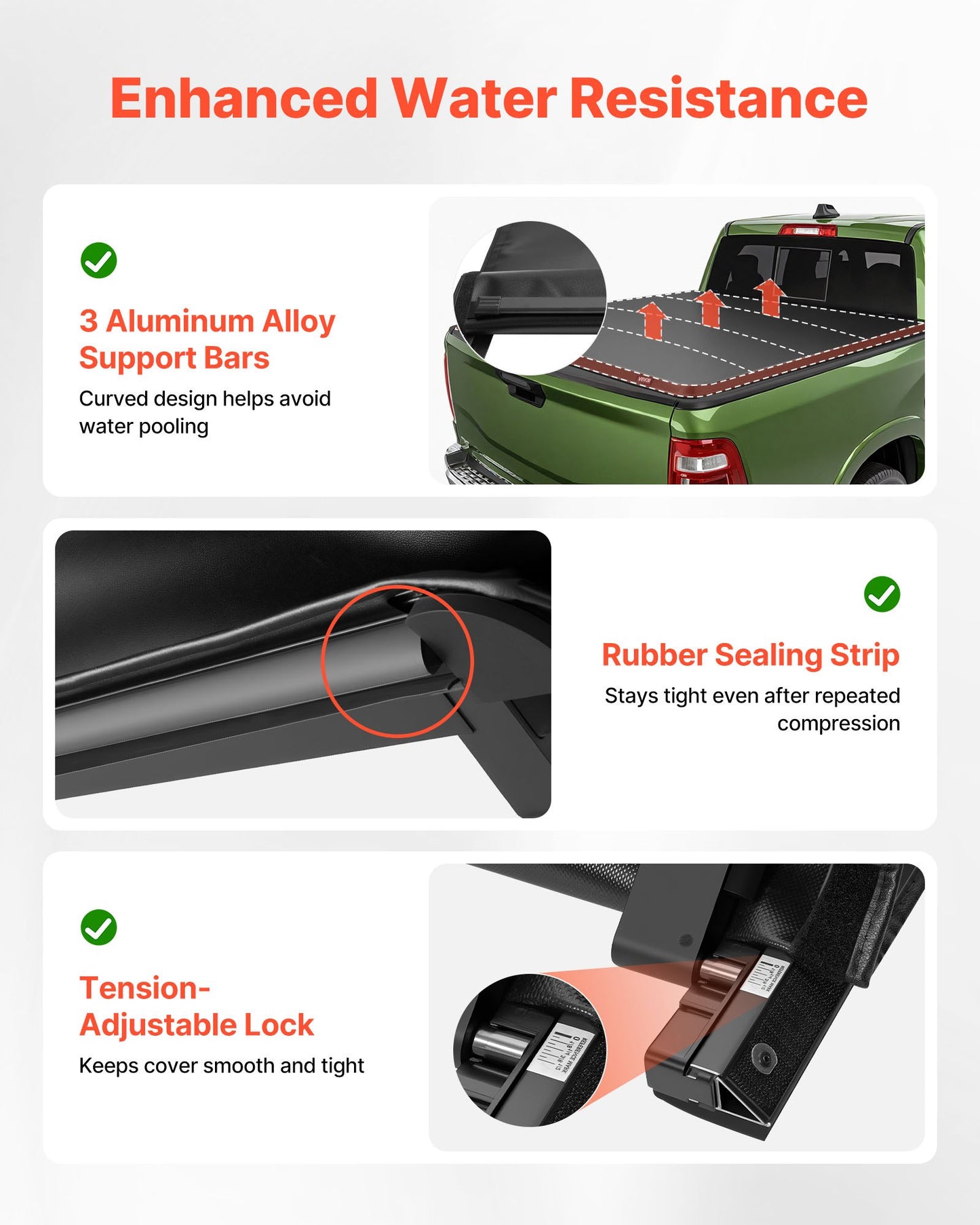 Soft Roll-Up Truck Bed Tonneau Cover, Compatible with 2019-2025 Ram 1500 New Body, Fits 5.7 ft (5 ft 7 in/67 in) Bed Without Rambox or Split Tailgate, PVC Tonneau Cover with Aluminum Alloy Bars