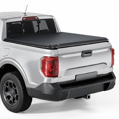 Soft Roll-Up Truck Bed Tonneau Cover, Compatible with 2022-2025 Ford Maverick, Fits Styleside 4.5 ft (4 ft 6 in/54 in) Bed, Triple-Layer PVC Tonneau Cover with Three Aluminum Alloy Support Bars