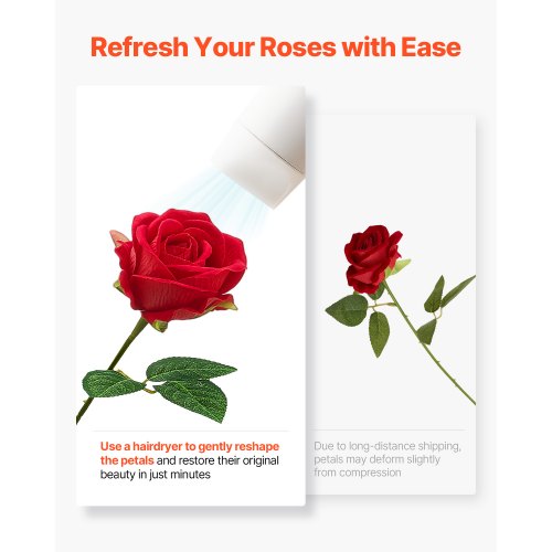 500 Stück rote Rosen, Kunstblumen, realistischer Blumenstrauß für Weihnachtsdekoration | EU