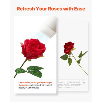 60 Stück rote Rosen, Kunstblumen, realistischer Blumenstrauß für Weihnachtsdekoration | EU