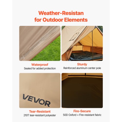 Kabinen-Warmzelt mit Ofenmantel und Bodenmatte, leichtes Camping für 2 Personen | EU