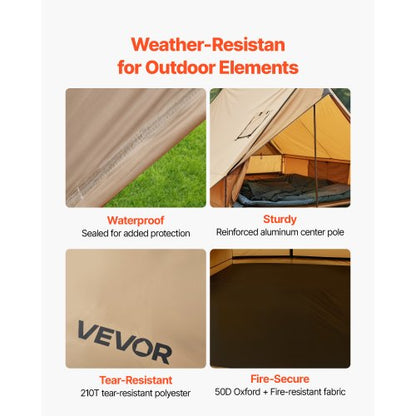 Kabinen-Warmzelt mit Ofenmantel und Bodenmatte, leichtes Camping für 2 Personen | EU